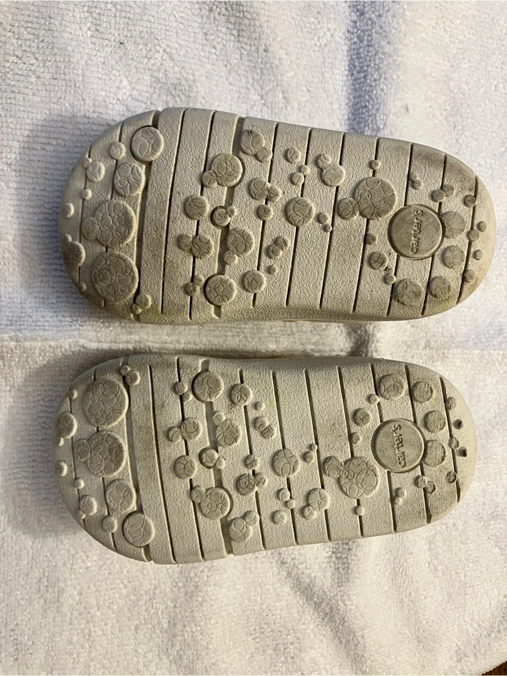Carter's White Baby Sneakers with Navy Interior